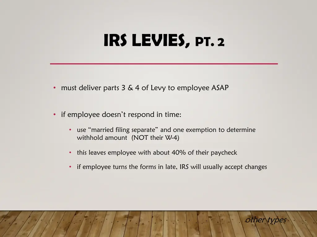 irs levies pt 2