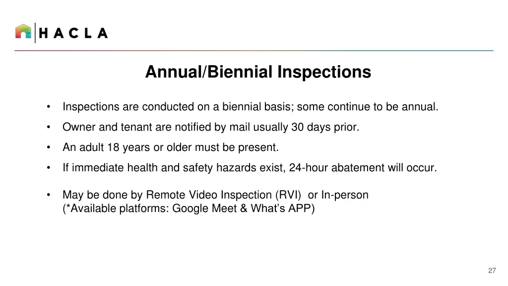 annual biennial inspections