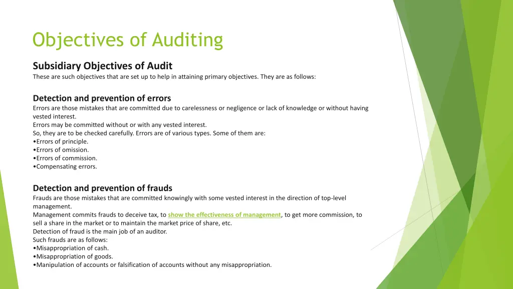 objectives of auditing 1