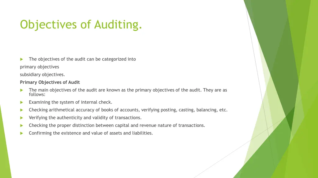 objectives of auditing