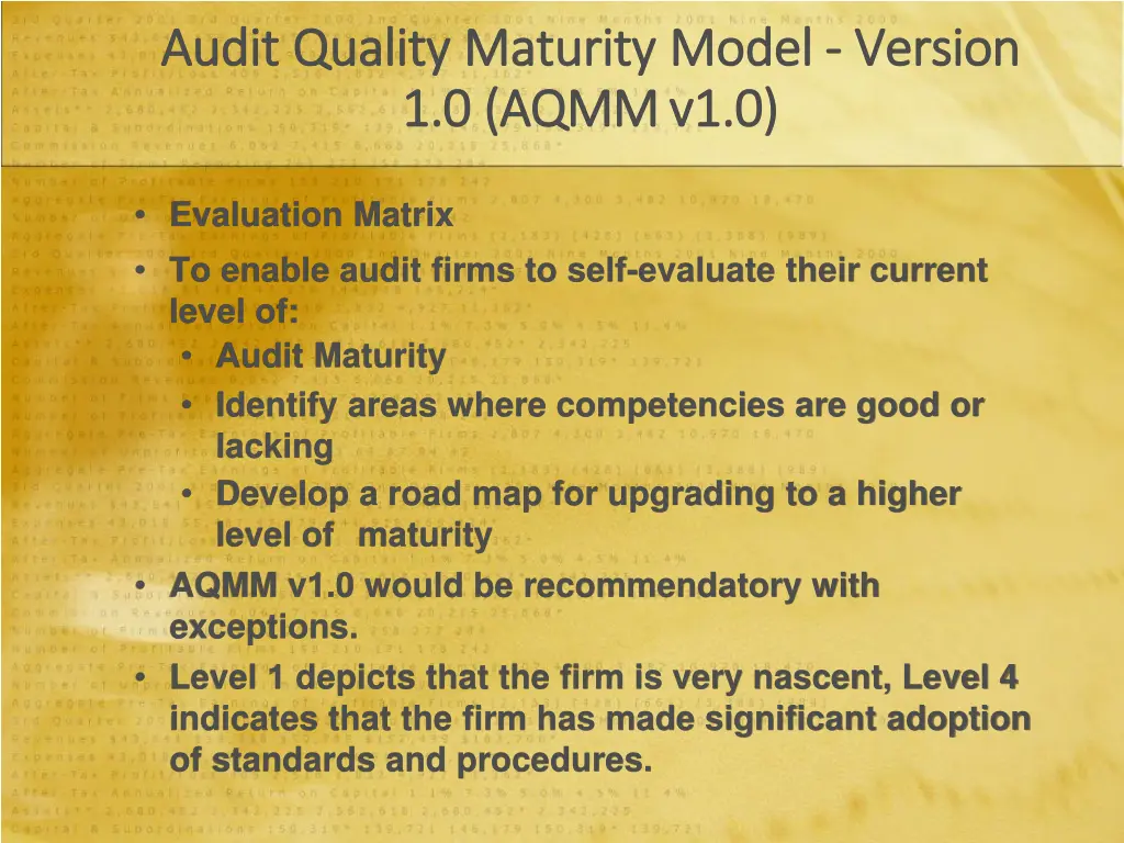 audit audit quality quality maturity 1 0 1 0 aqmm