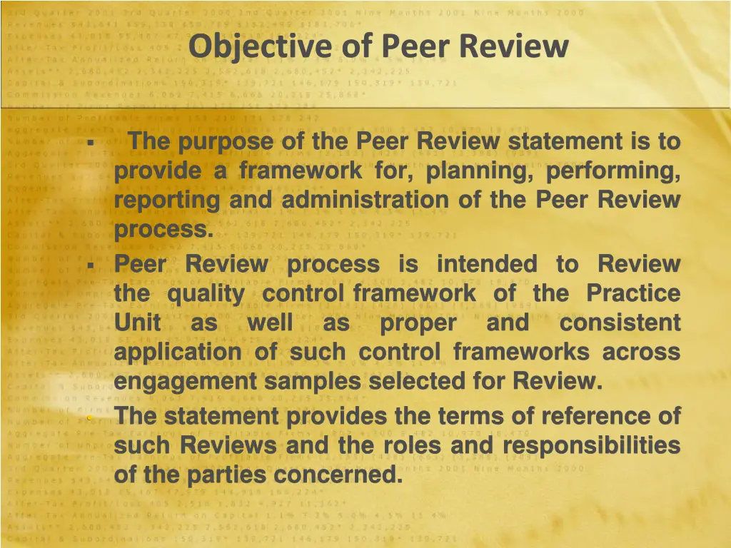 objective of peer review