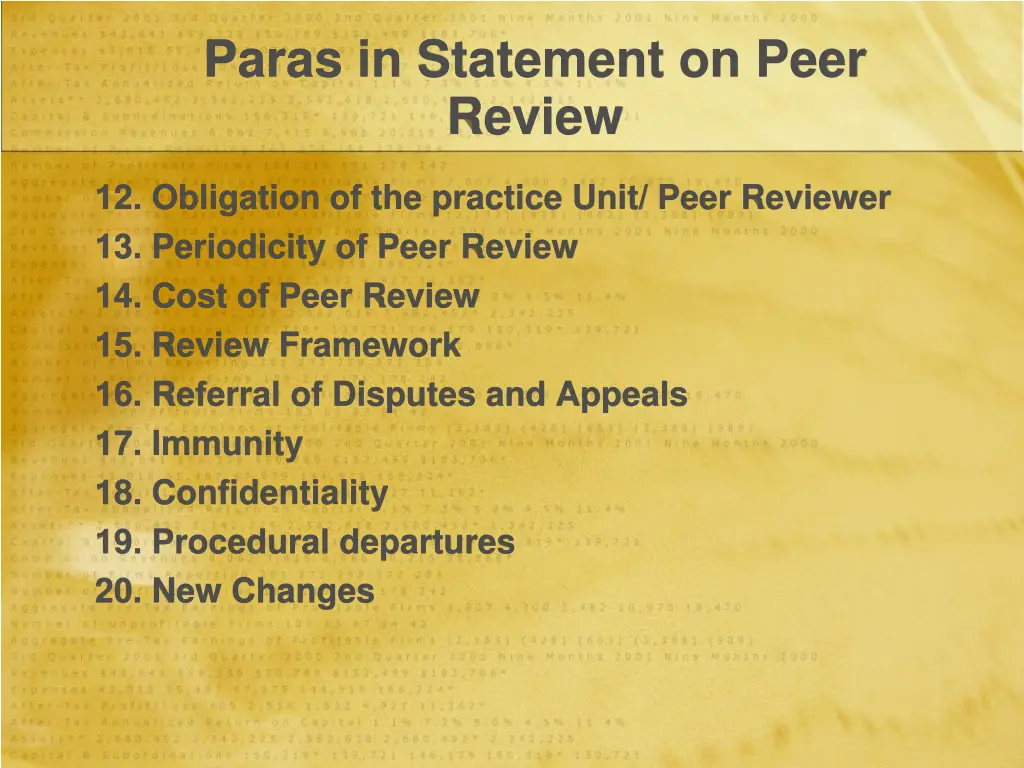 paras in statement on peer review 1