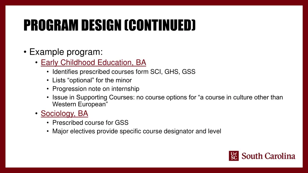 program design continued 2