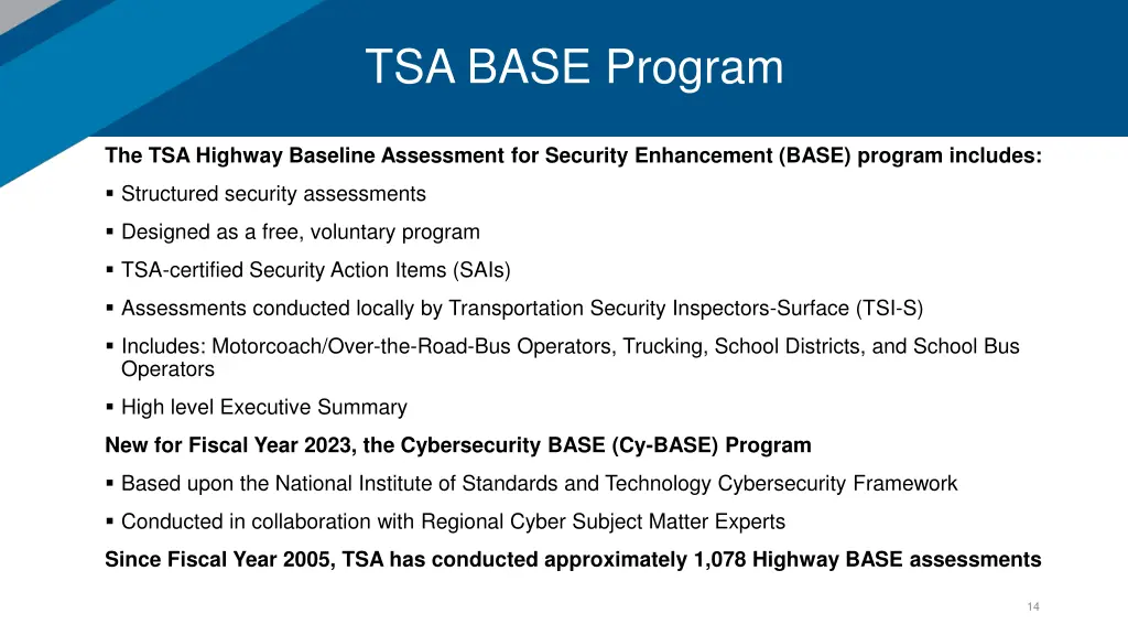 tsa base program