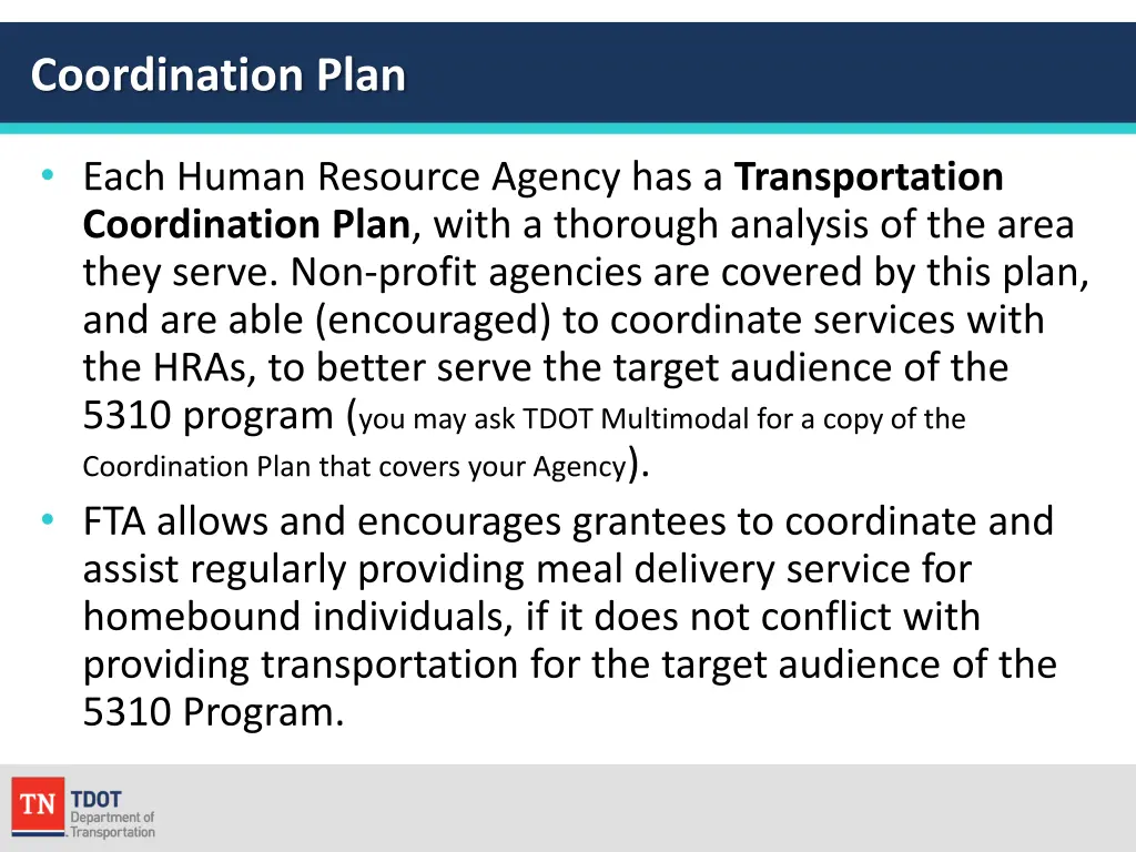 coordination plan