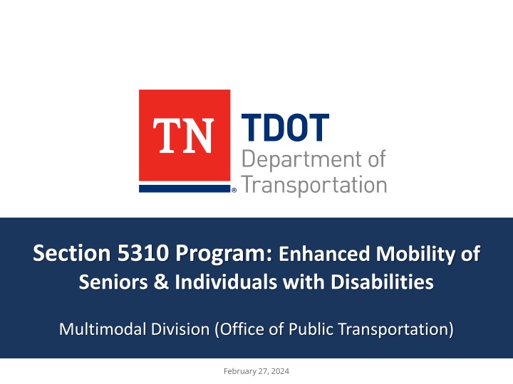 section 5310 program enhanced mobility of seniors