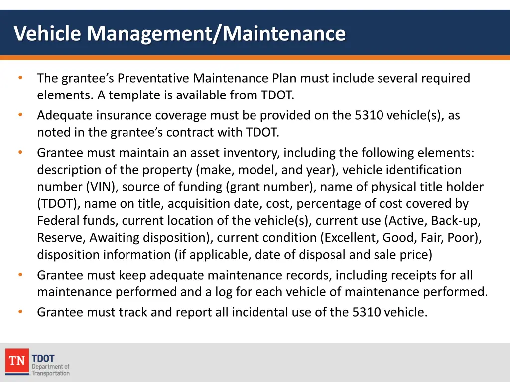 vehicle management maintenance 1