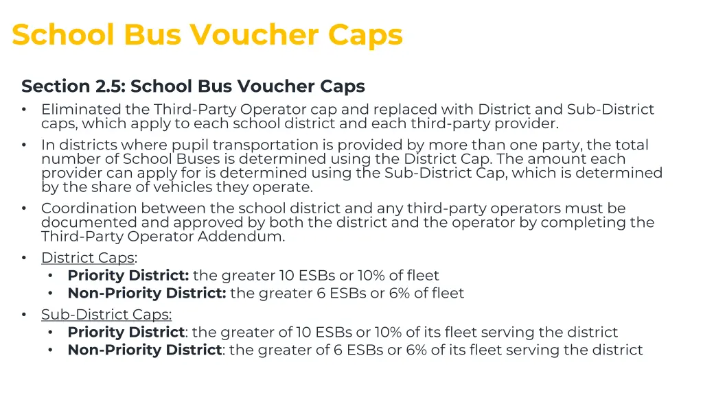 school bus voucher caps