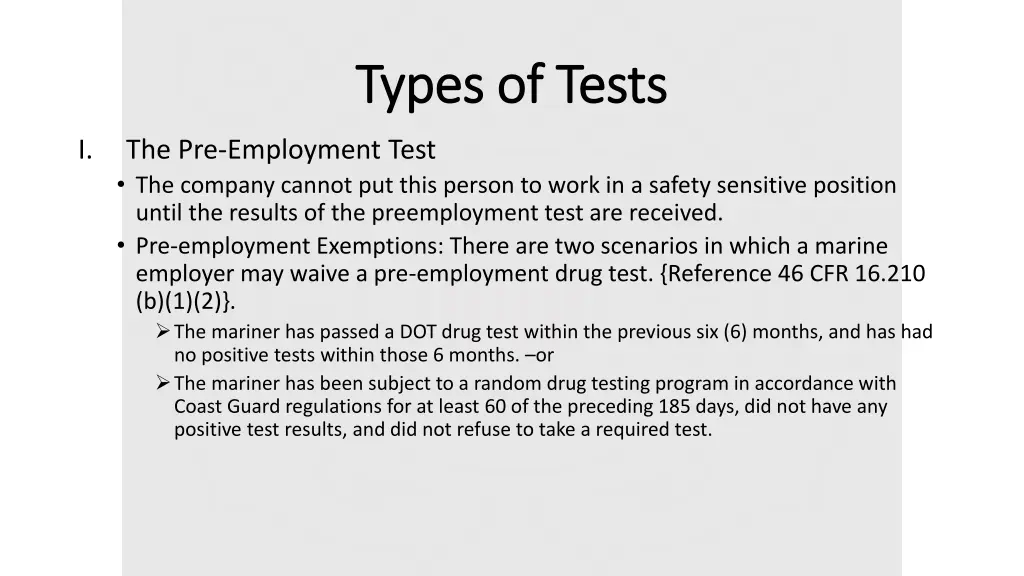 types of tests types of tests