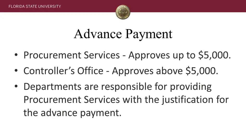 advance payment