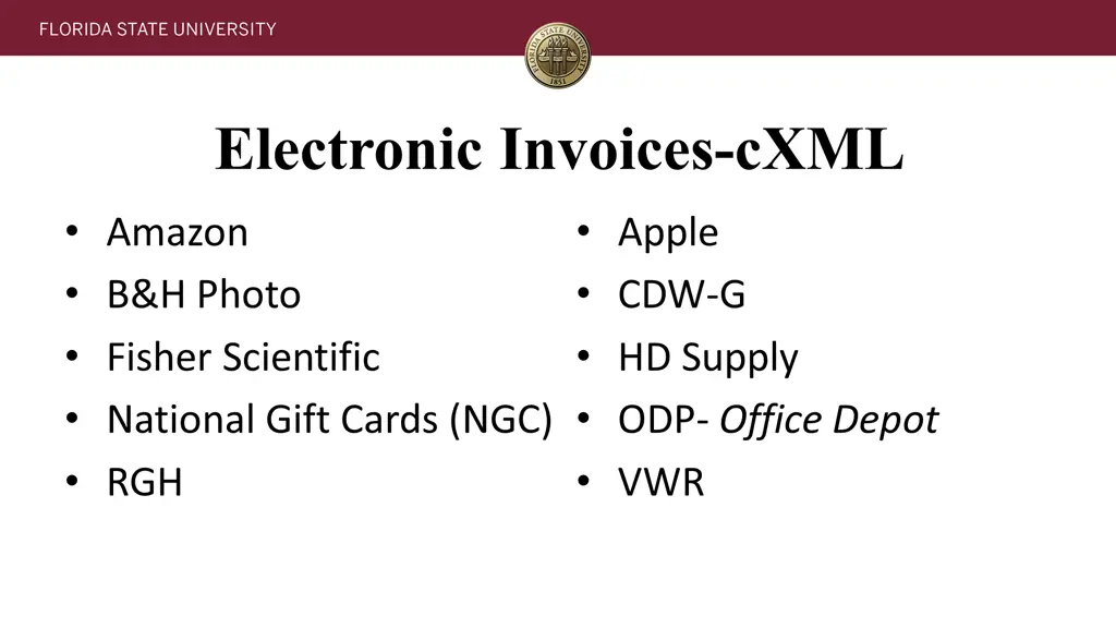 electronic invoices cxml