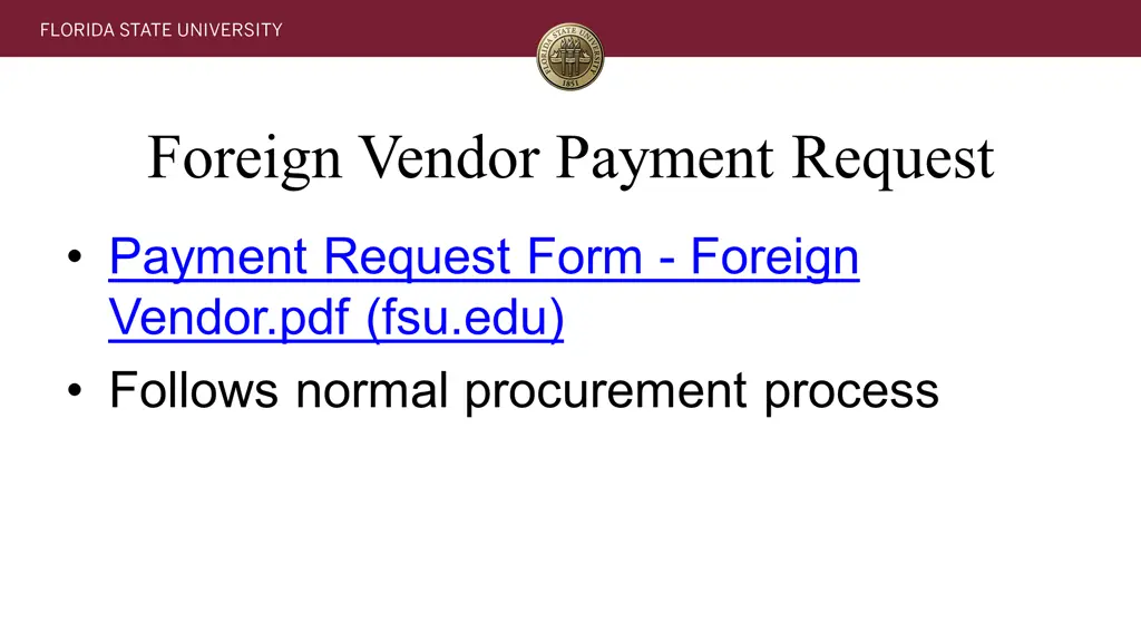 foreign vendor payment request