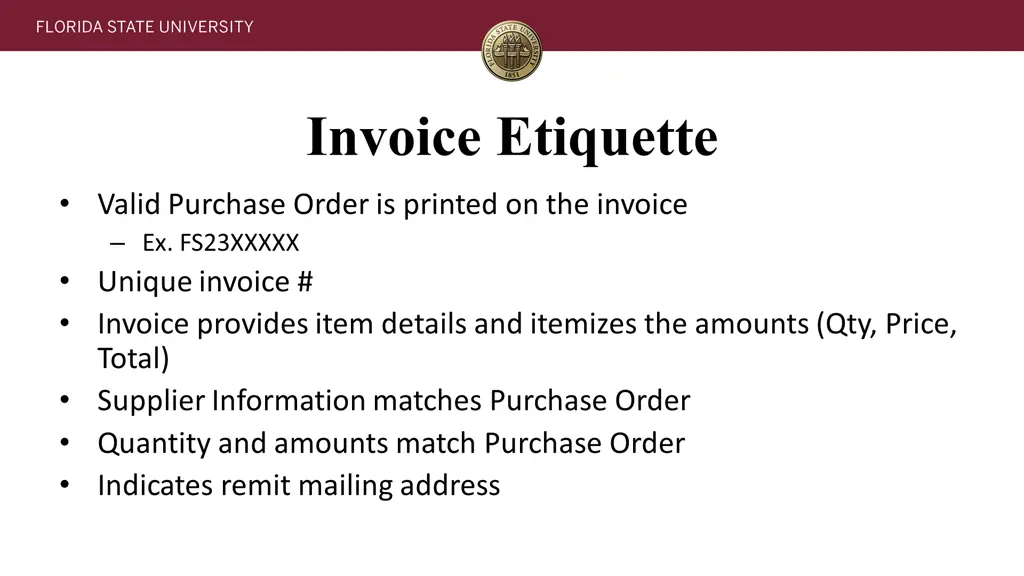 invoice etiquette