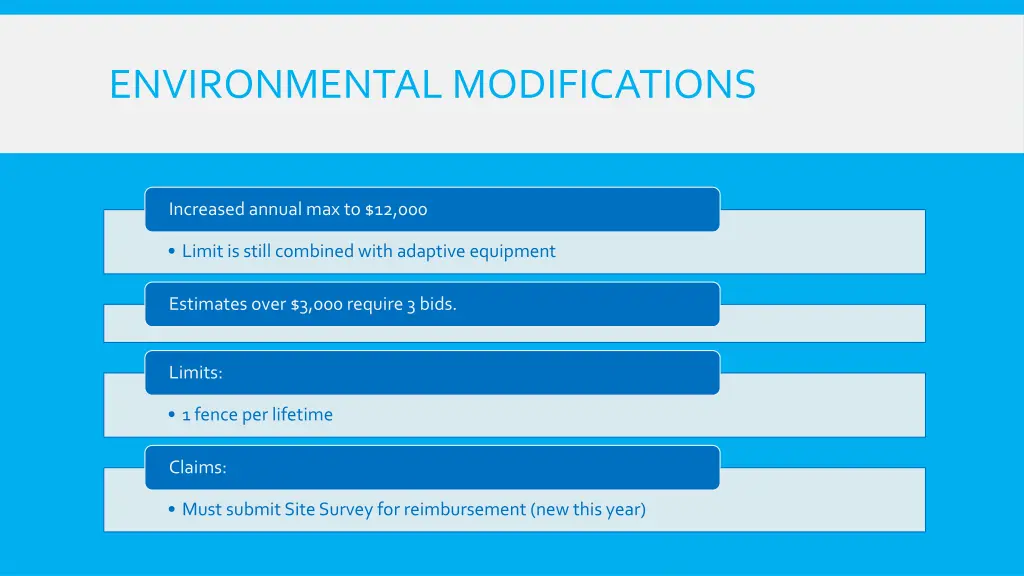 environmental modifications