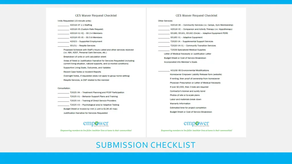 submission checklist