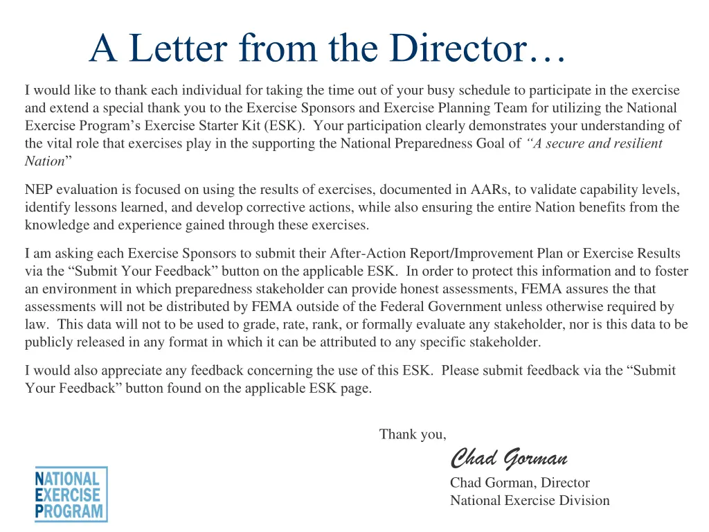 a letter from the director