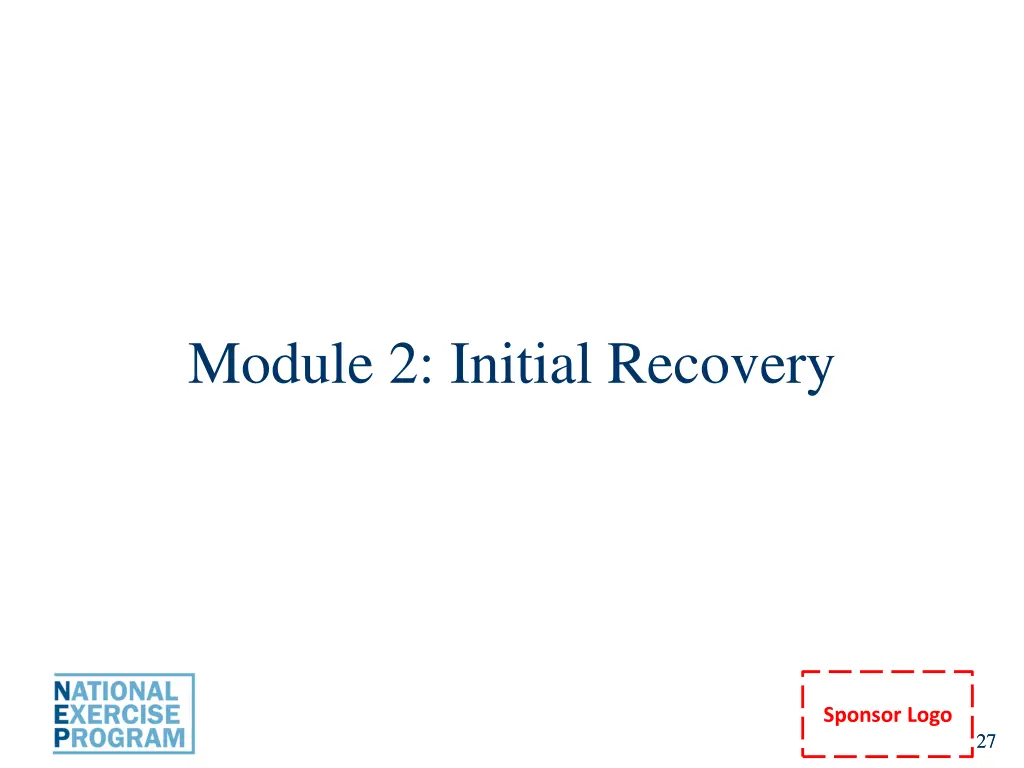 module 2 initial recovery