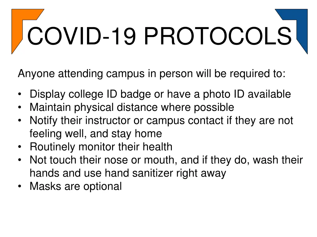 covid 19 protocols