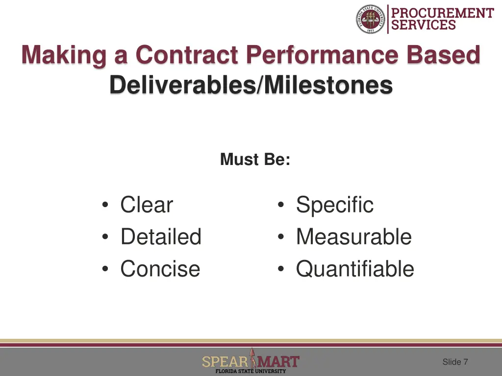 making a contract performance based deliverables