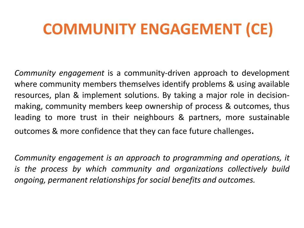 community engagement ce