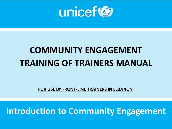 community engagement training of trainers manual