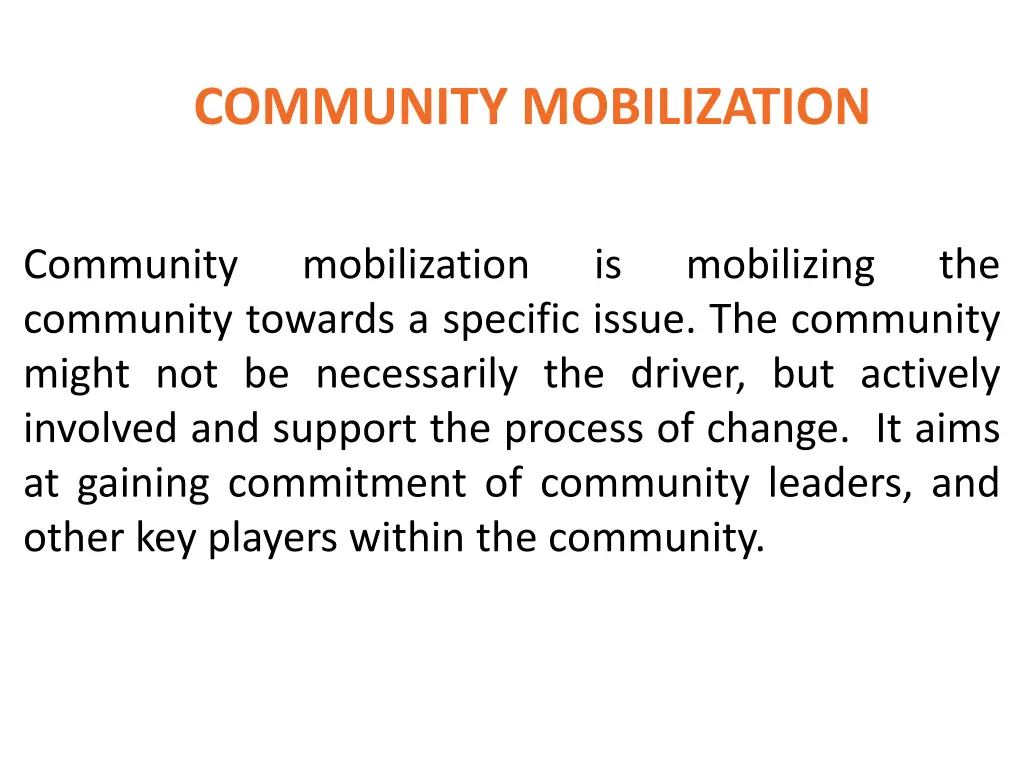 community mobilization