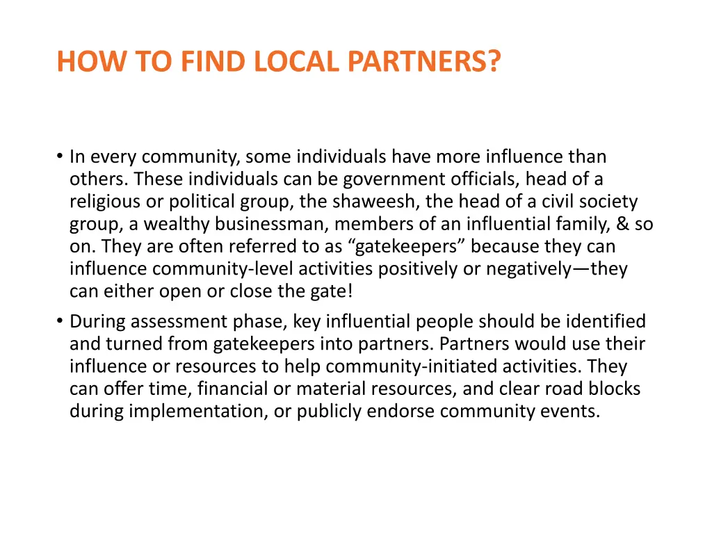 how to find local partners