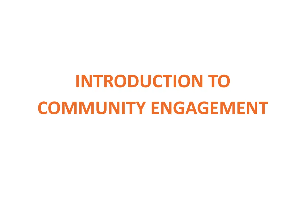 introduction to community engagement