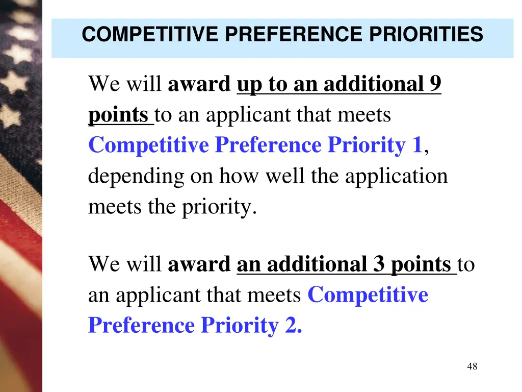 competitive preference priorities