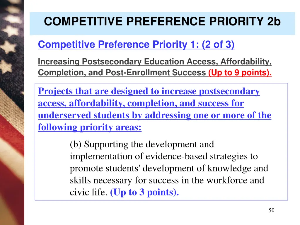 competitive preference priority 2b