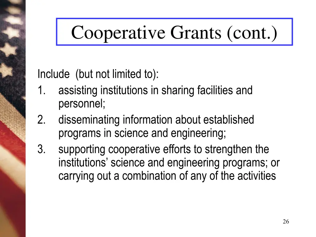 cooperative grants cont