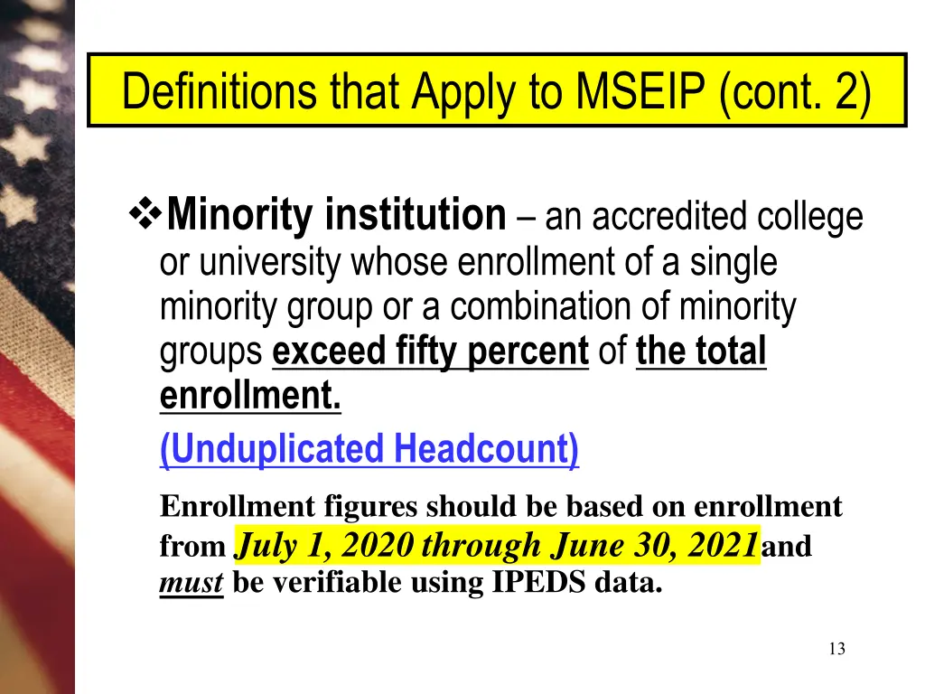 definitions that apply to mseip cont 2