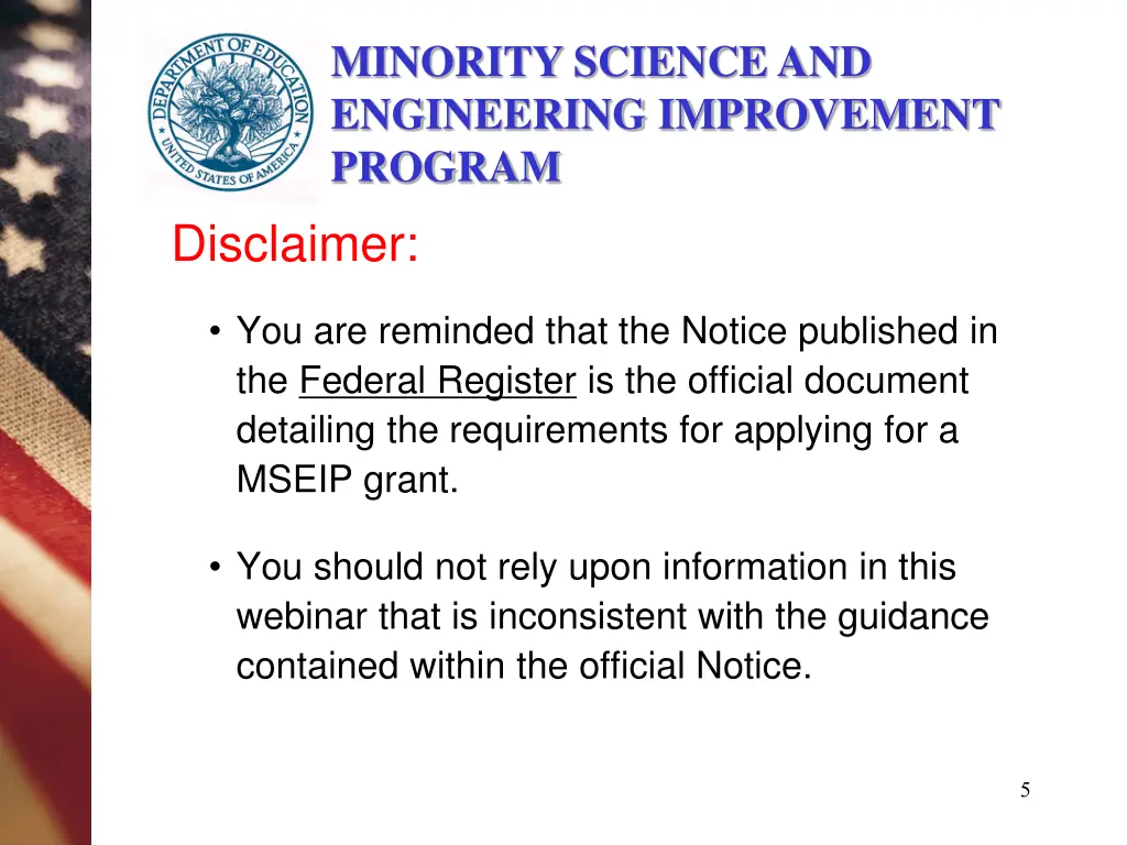 minority science and engineering improvement 1