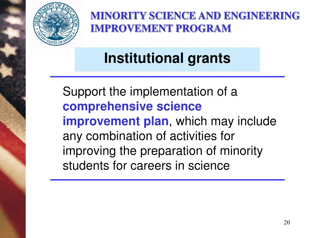 minority science and engineering improvement 13