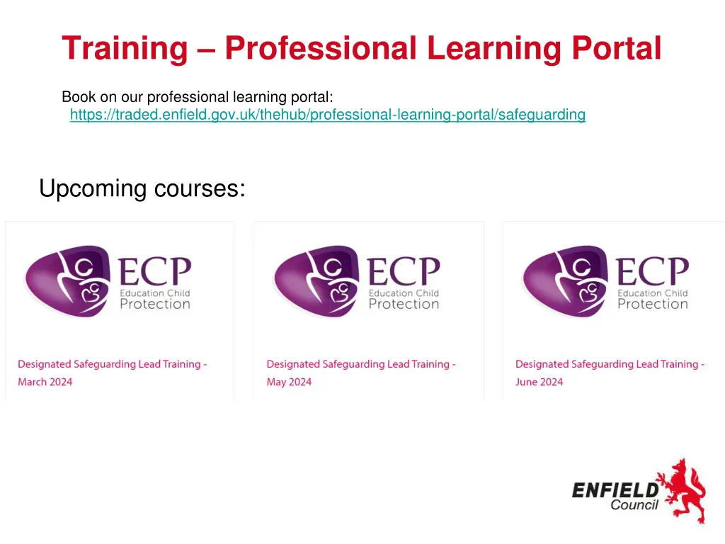 training professional learning portal