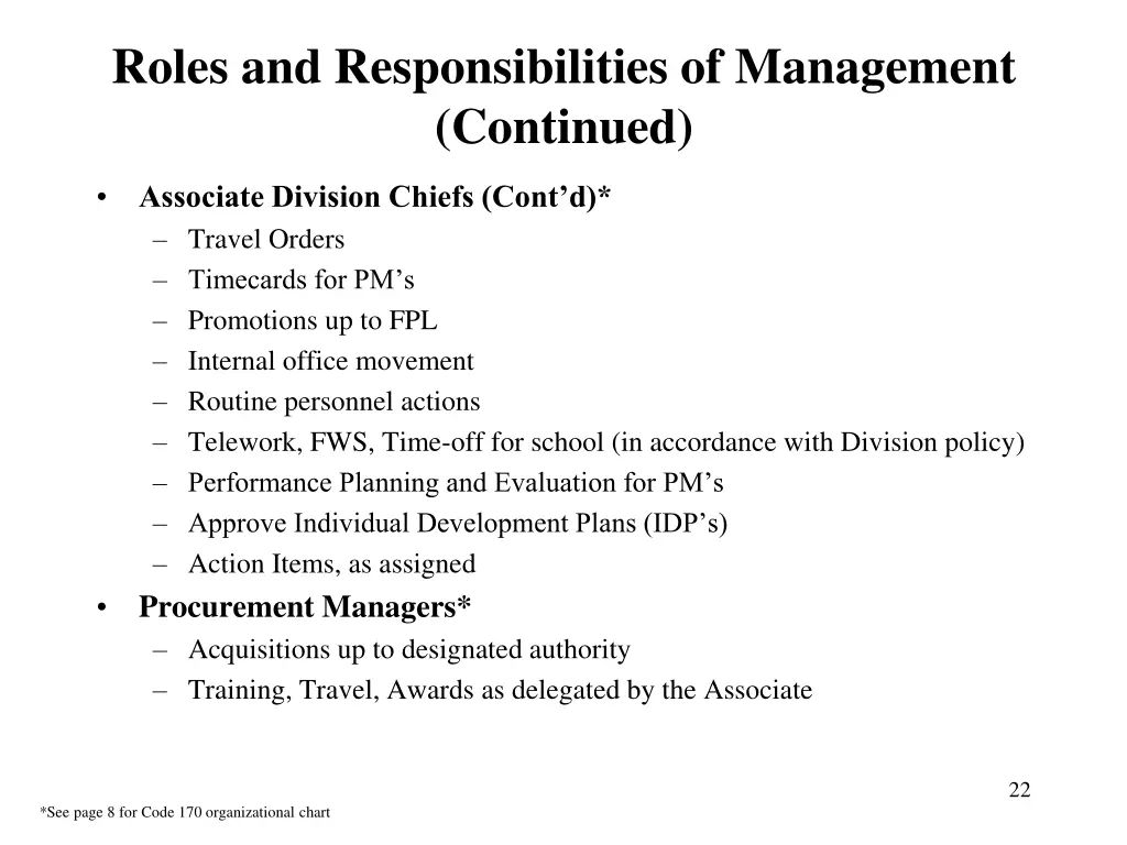 roles and responsibilities of management continued 1