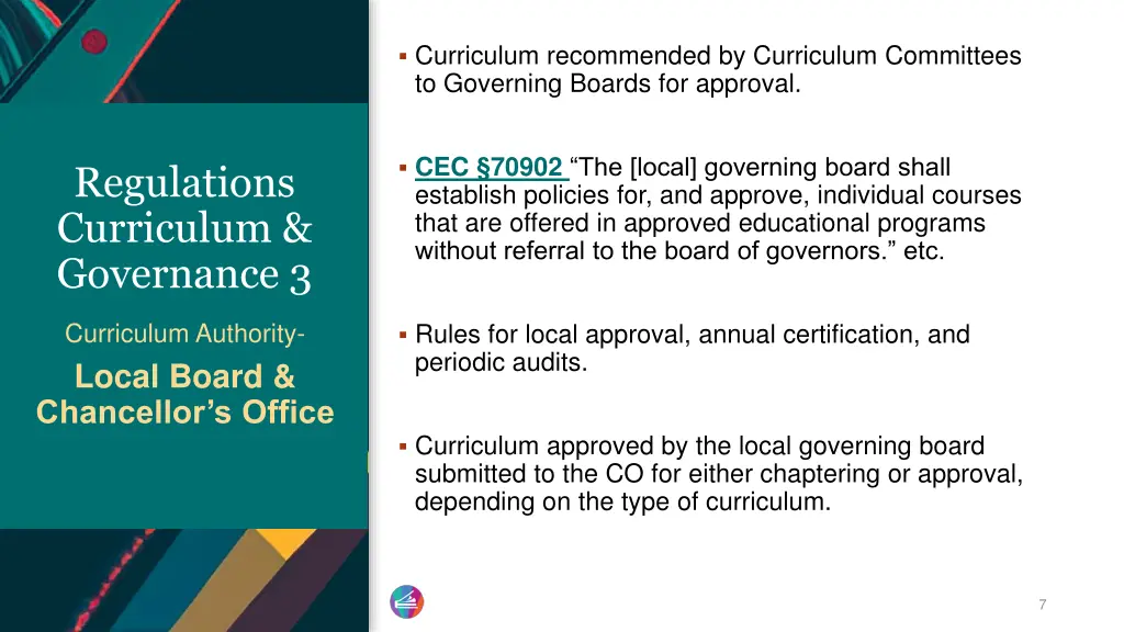 curriculum recommended by curriculum committees