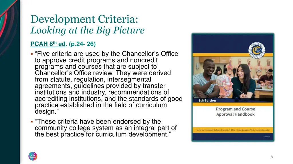 development criteria looking at the big picture