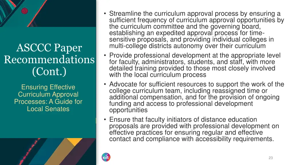 streamline the curriculum approval process