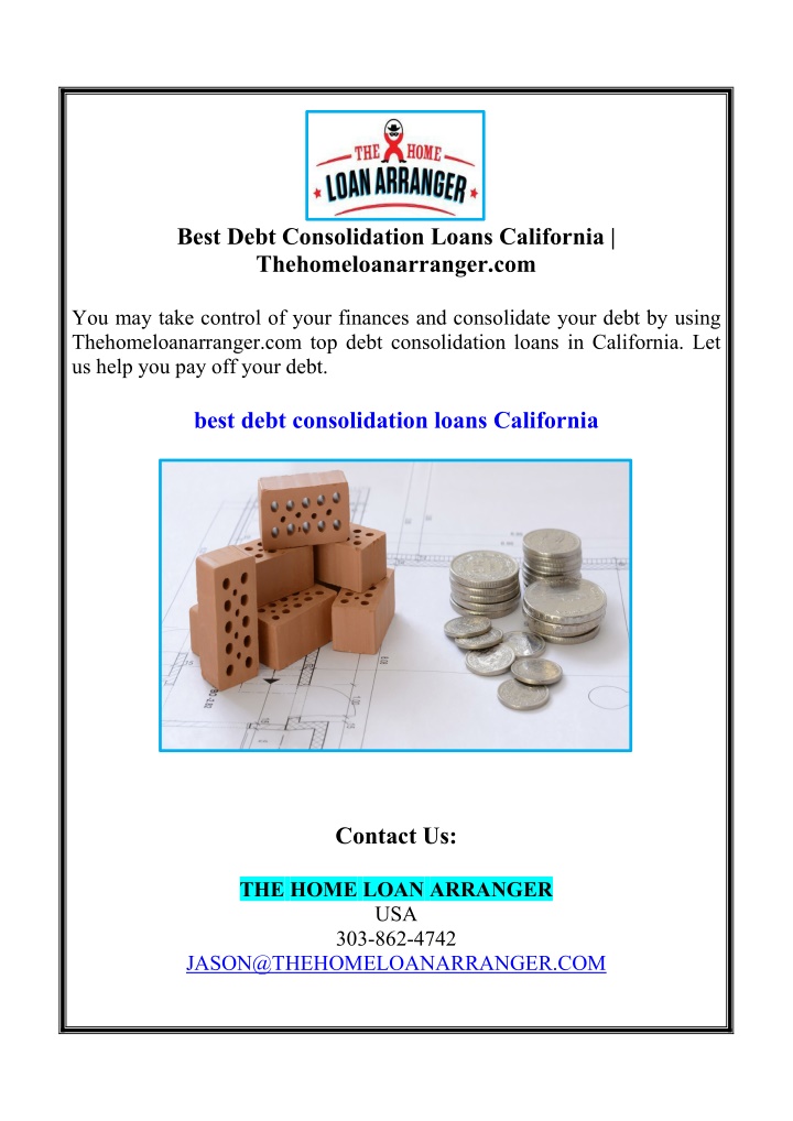 best debt consolidation loans california