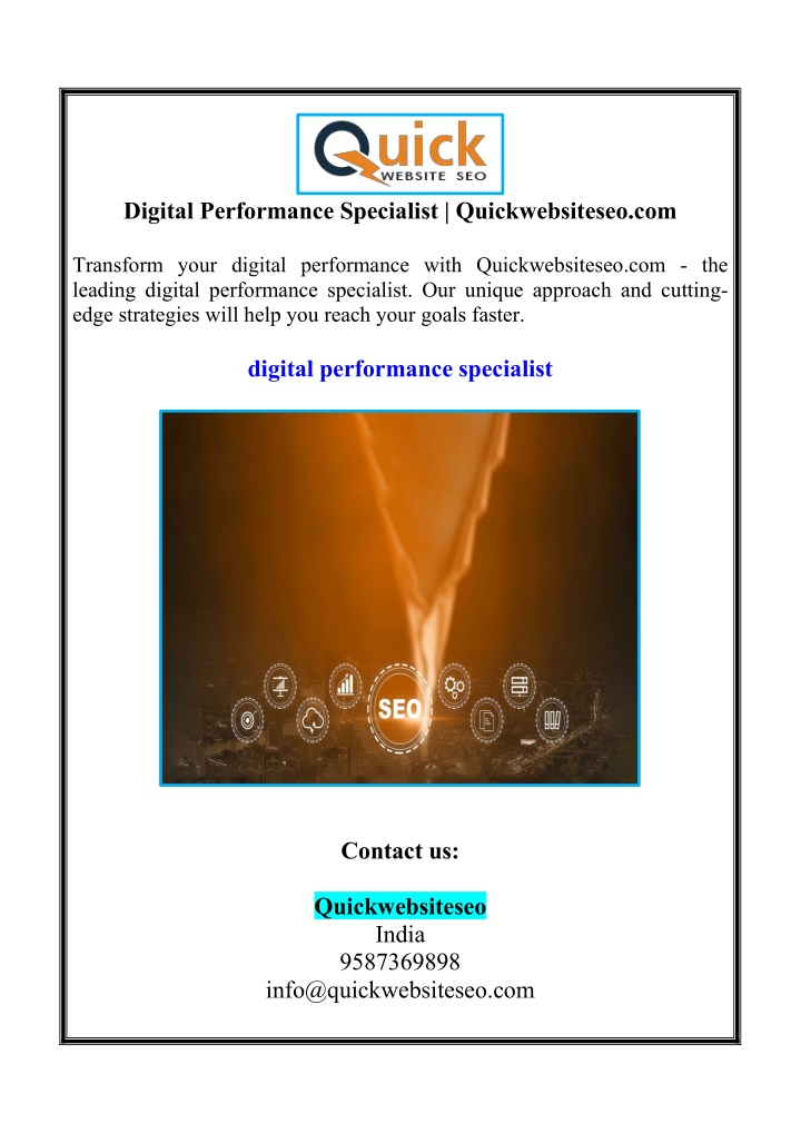 digital performance specialist quickwebsiteseo com