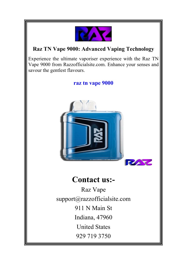 raz tn vape 9000 advanced vaping technology