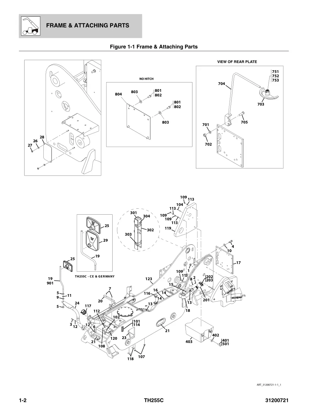 frame attaching parts