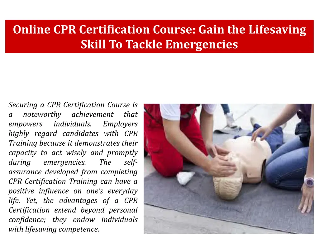 online cpr certification course gain