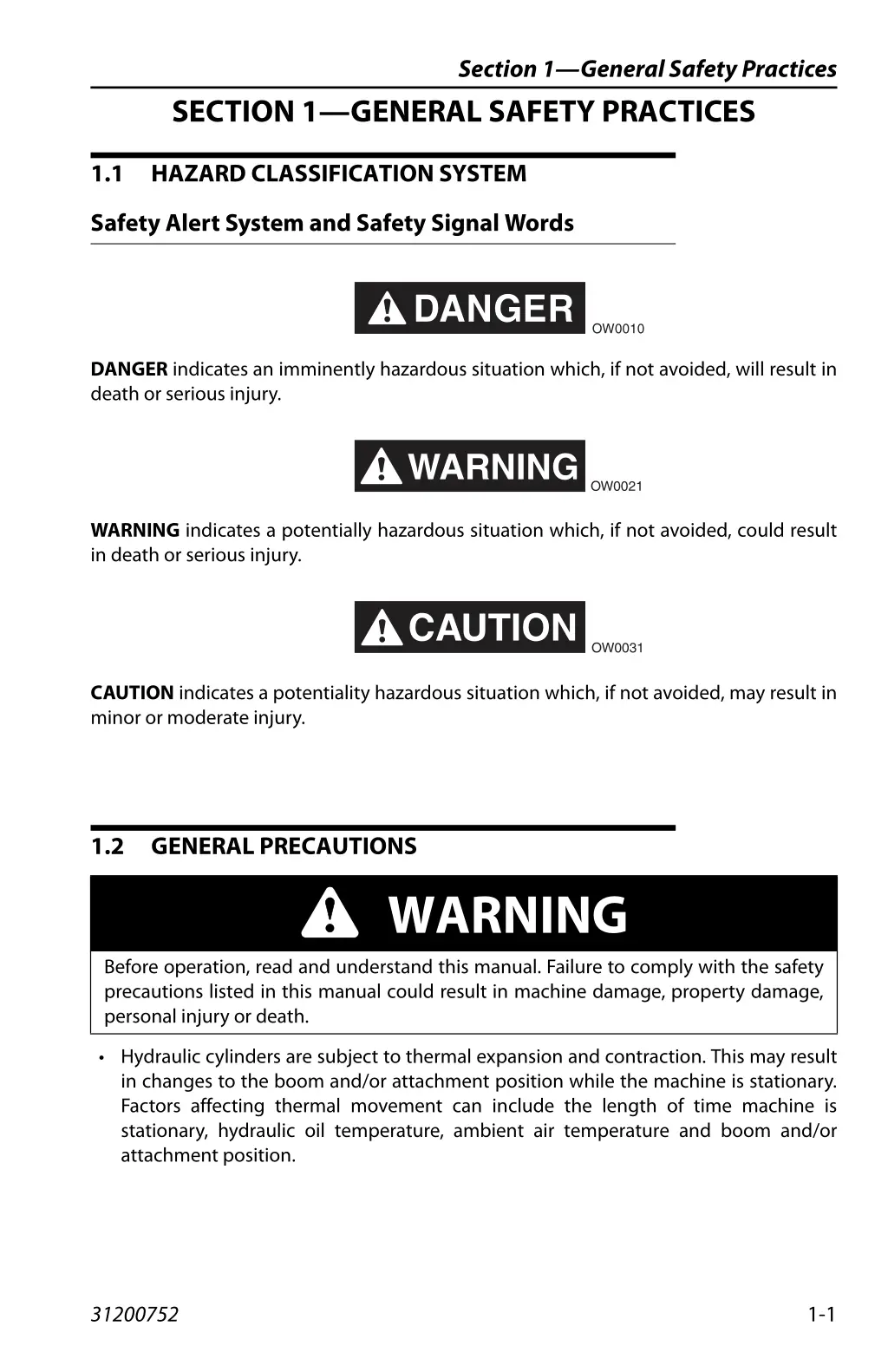 section 1 general safety practices