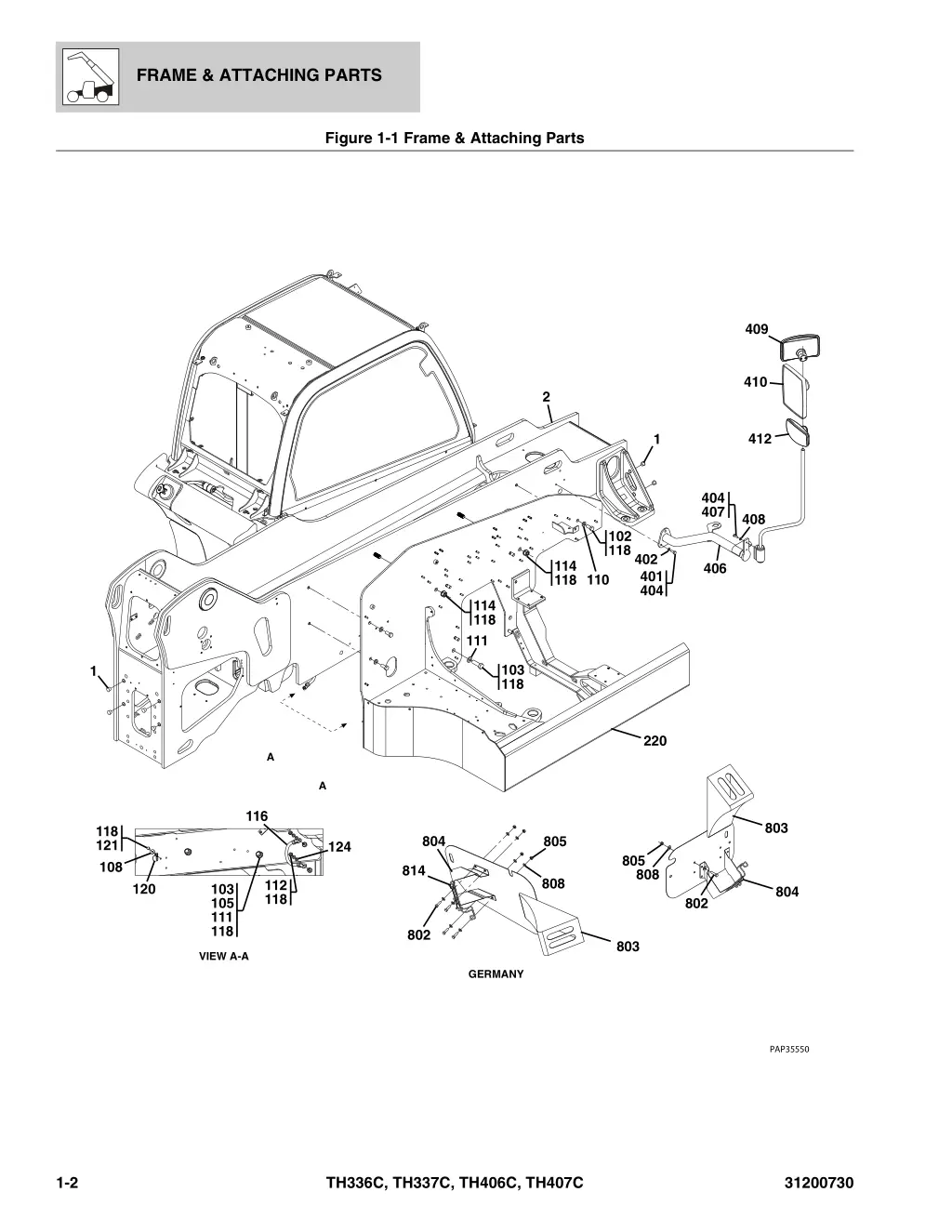 frame attaching parts