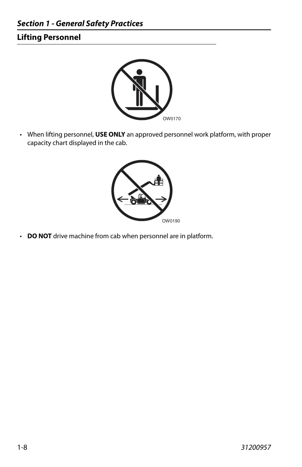 section 1 general safety practices lifting