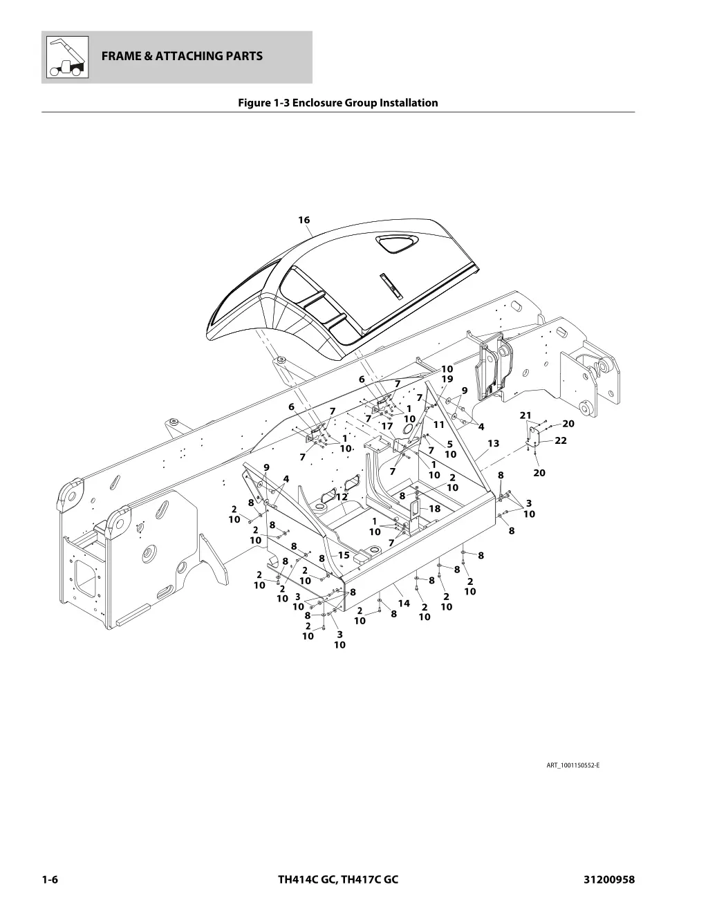 frame attaching parts