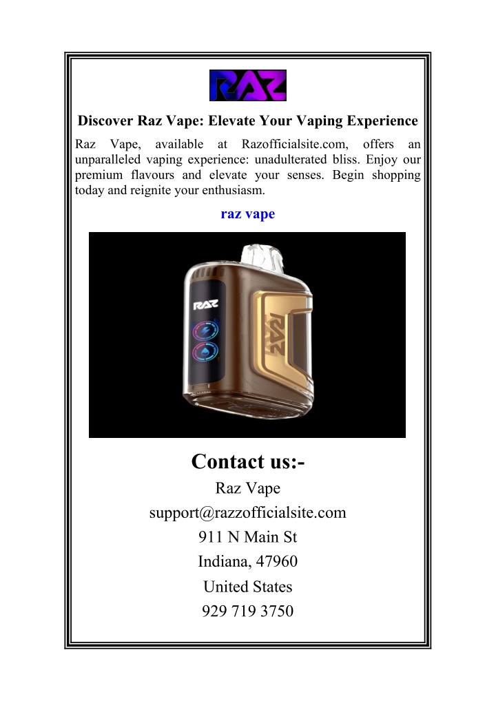 discover raz vape elevate your vaping experience